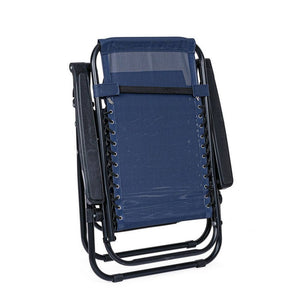 Set 2 Sedie a Sdraio Acciaio Blu da Esterno - AMARIEL