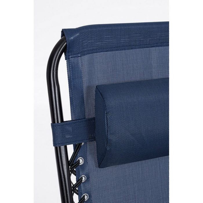 Set 2 Sedie a Sdraio Acciaio Blu da Esterno - AMARIEL