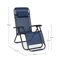 Set 2 Sedie a Sdraio Acciaio Blu da Esterno - AMARIEL