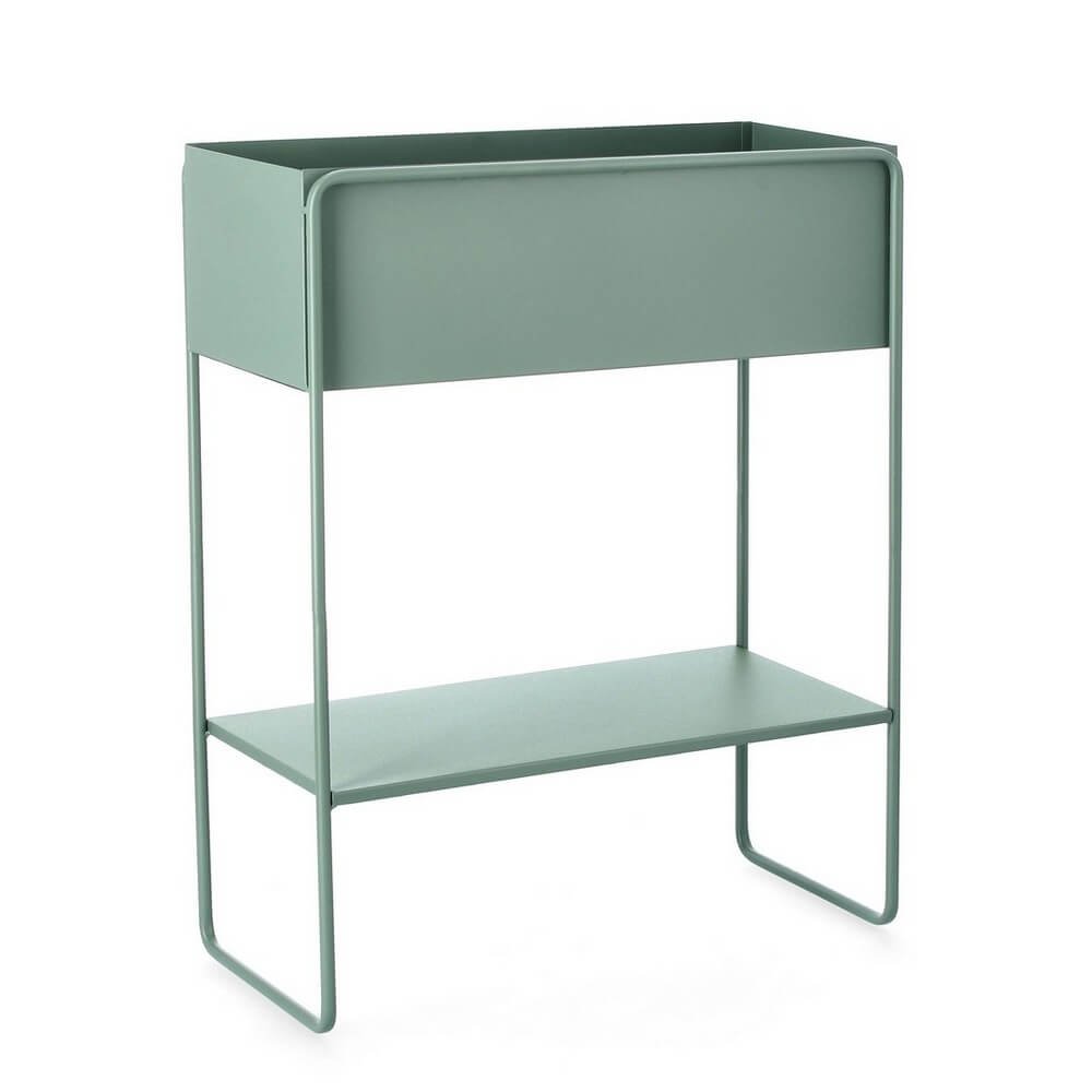 Set 2 Porta Fiori Acciaio Antracite Moderno da Esterno - CELESTIA Colore: Verde