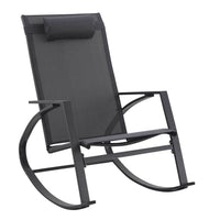 Poltrona dondolo con poggiapiedi in alluminio - THALINA Colore: Antracite