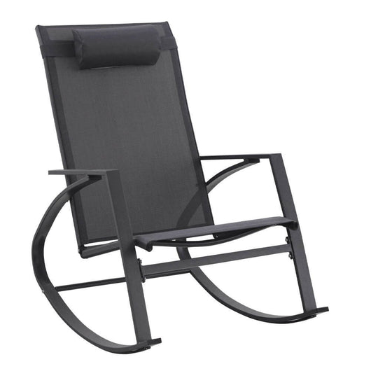 Poltrona dondolo con poggiapiedi in alluminio - THALINA Colore: Antracite