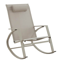 Poltrona dondolo con poggiapiedi in alluminio - THALINA Colore: Tortora