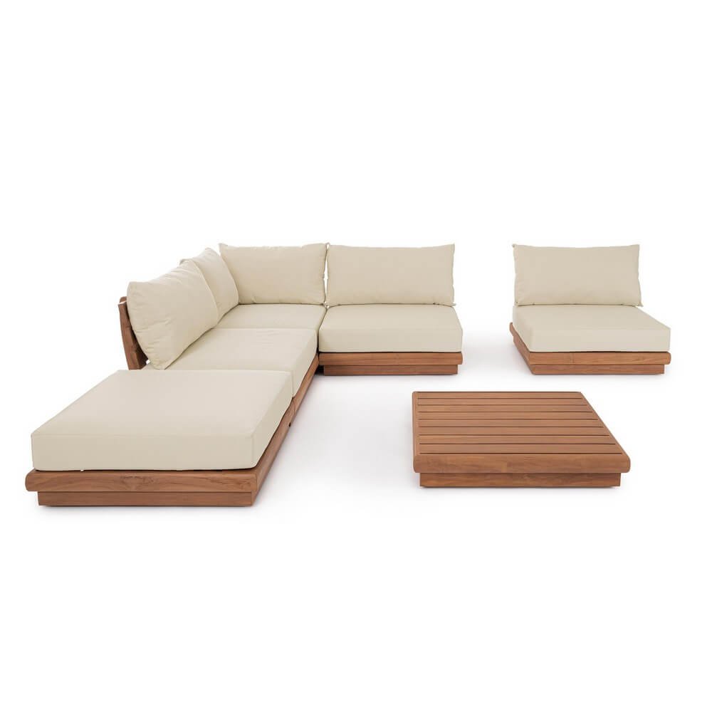 Poltrona da Giardino in Teak Marrone Moderna da Esterno - SERELIS