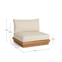 Poltrona da Giardino in Teak Marrone Moderna da Esterno - SERELIS