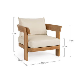 Poltrona Teak Marrone Moderna da Esterno - ZAFIRA