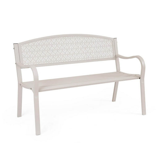 Panca in acciaio da giardino - MYRAXIS Colore: Bianco