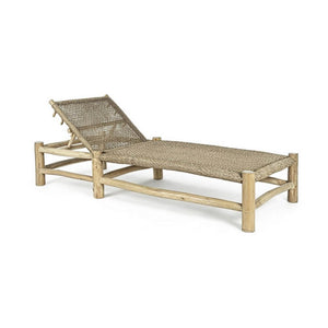 Lettino da Giardino in Teak Marrone Rustico da Esterno - SOLAYA