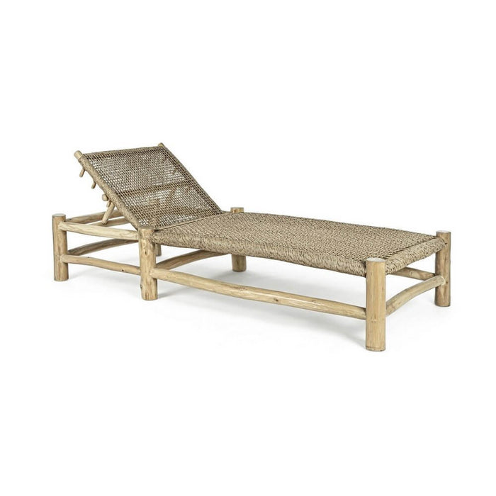 Lettino da Giardino in Teak Marrone Rustico da Esterno - SOLAYA