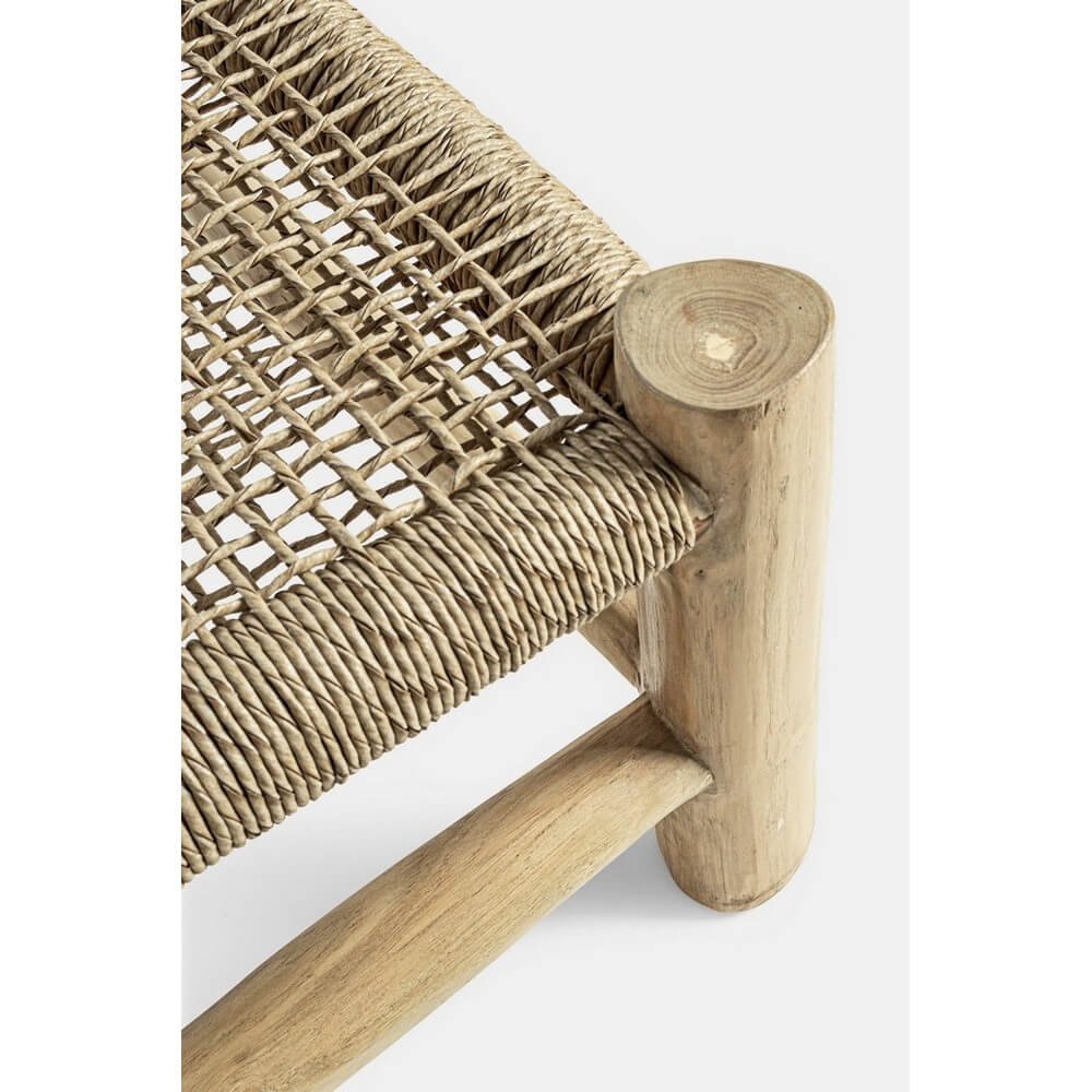 Lettino da Giardino in Teak Marrone Rustico da Esterno - SOLAYA