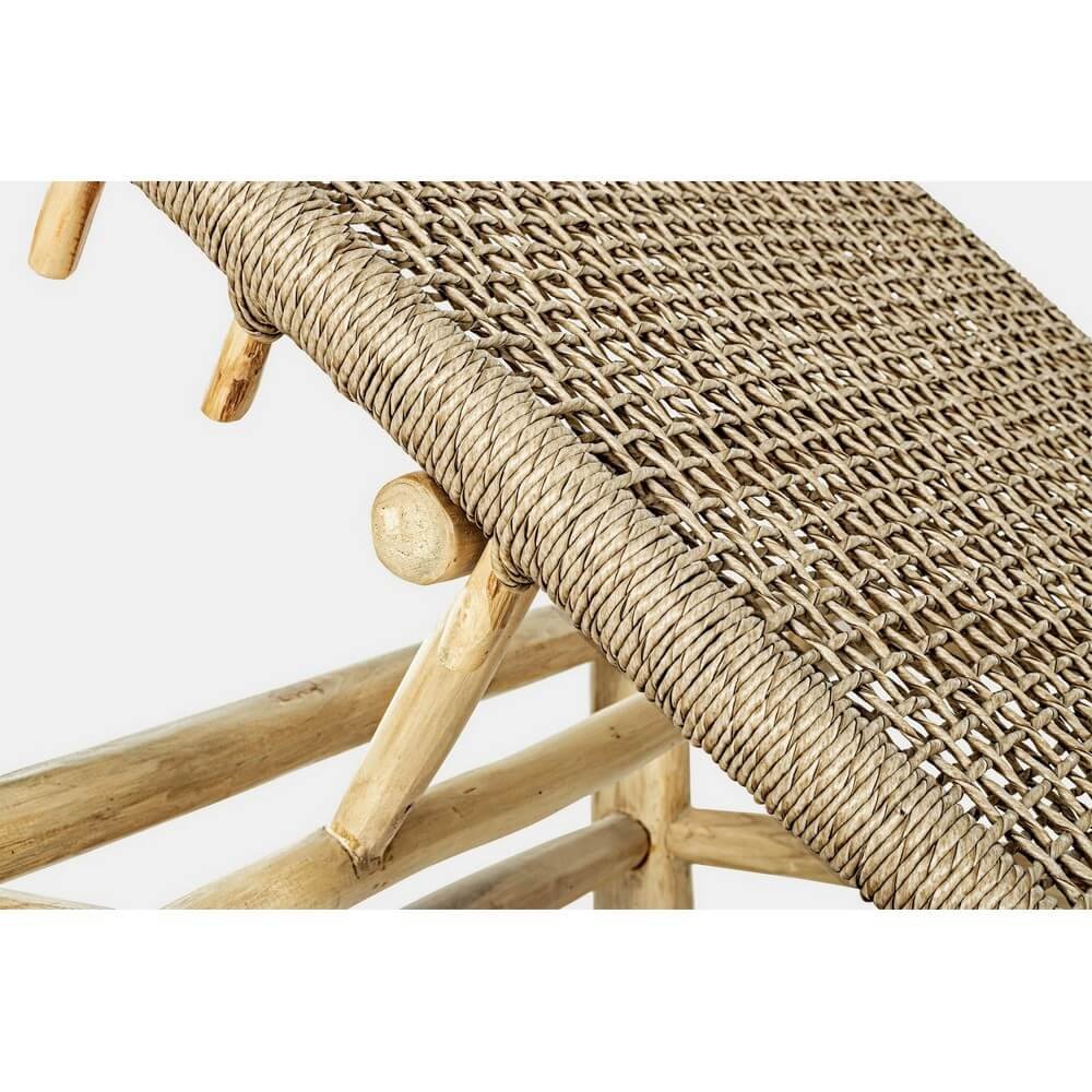 Lettino da Giardino in Teak Marrone Rustico da Esterno - SOLAYA