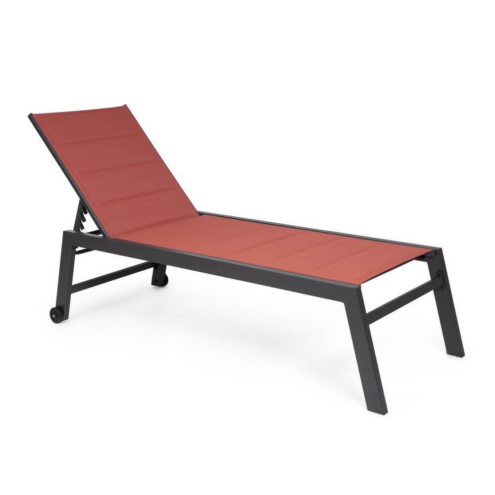 Lettino alto con ruote in alluminio - SIERRAH Colore: Rosso