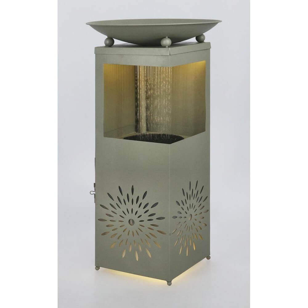 Fontana da Giardino Verde Stile Moderno con LED H78 cm - VIREYA