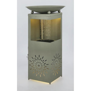 Fontana da Giardino Verde Stile Moderno con LED H78 cm - VIREYA