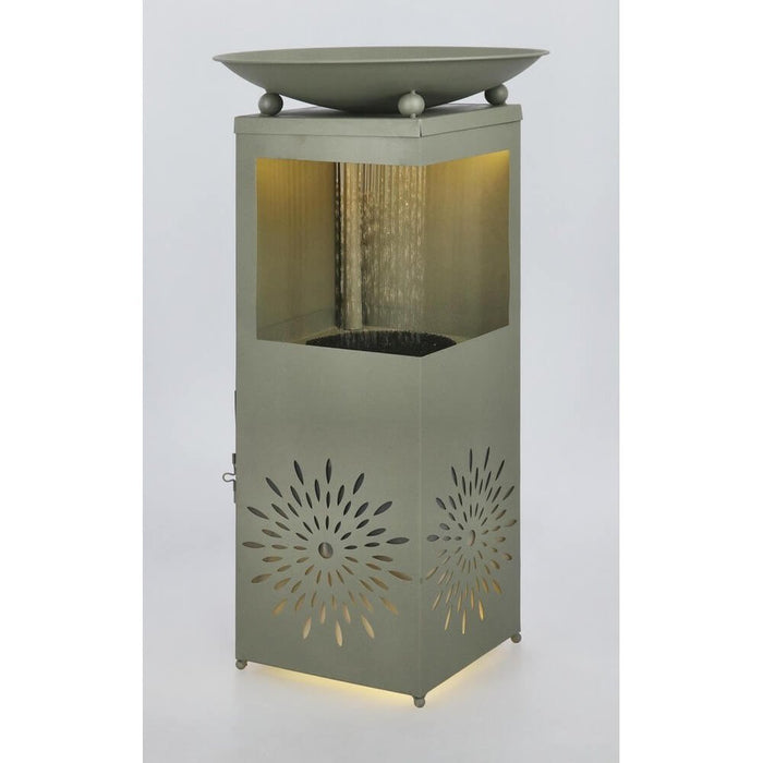 Fontana da Giardino Verde Stile Moderno con LED H78 cm - VIREYA