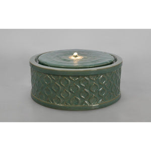 Fontana da giardino verde D33,5x13,5H con LED - ELARIS