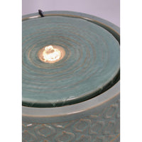 Fontana da giardino verde D33,5x13,5H con LED - ELARIS