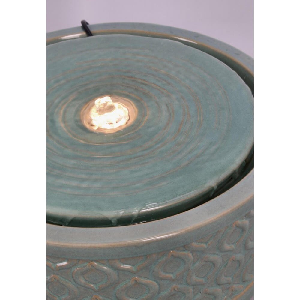 Fontana da Giardino Ceramica Verde Moderna 33,5 cm - ELARIS