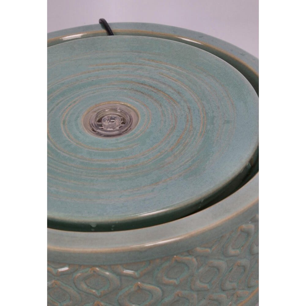 Fontana da Giardino Ceramica Verde Moderna 33,5 cm - ELARIS