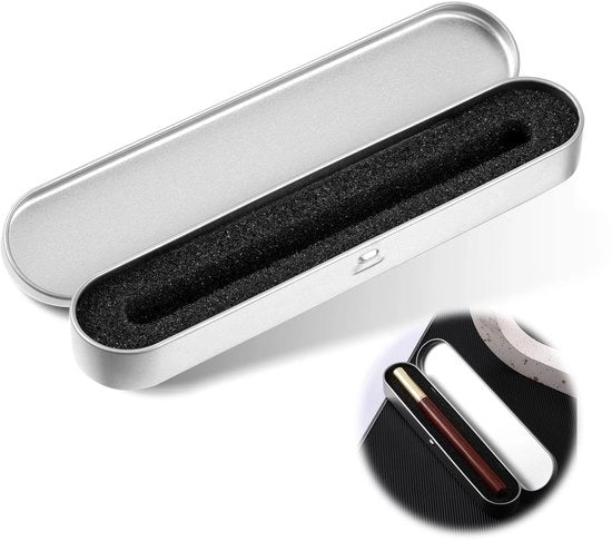 Penne e pennarelli in metallo - contenitore regalo con spugna, contenitore per pennarelli, contenitore per matite, piccola borsa portatile per pennarelli e matite, contenitore per make-up per studenti