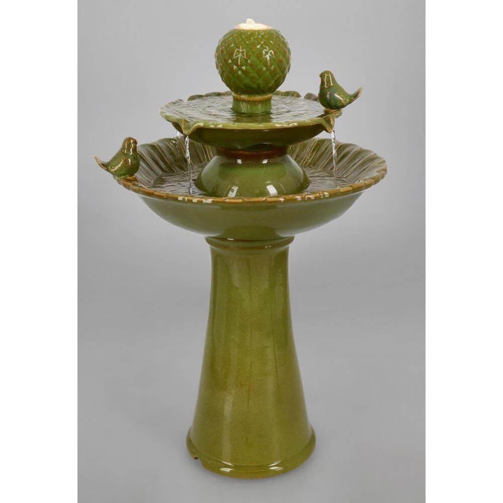 Fontana da Giardino Ceramica Verde Rustica H68 cm - LUNARA