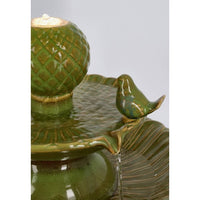 Fontana da giardino verde con uccellini H68 con LED - LUNARA