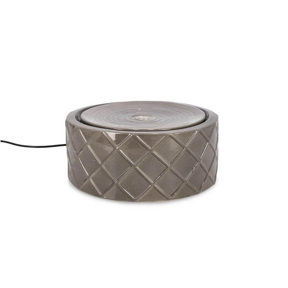 Fontana da giardino tortora D33x14,5H con LED - CALYPSO