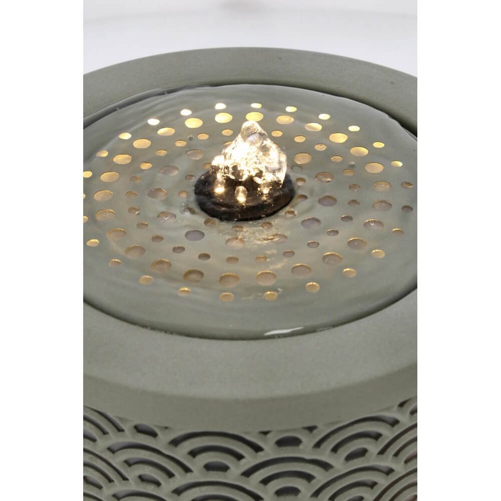 Fontana da giardino colore verde salvia D25X23H con LED - TUNDRA