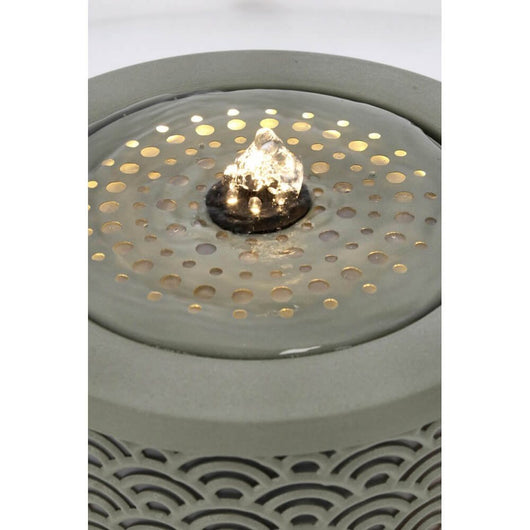 Fontana da giardino colore verde salvia D25X23H con LED - TUNDRA