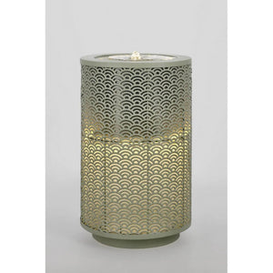 Fontana da giardino cilindrica colore verde D30X51,5H con LED - TUNDRA