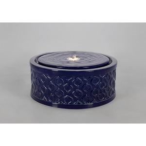 Fontana da giardino blu D33,5x13,5H con LED - ELARIS