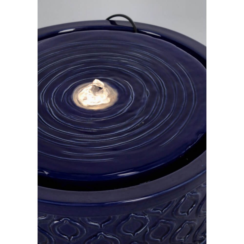 Fontana da Giardino Ceramica Blu Moderna 33,5 cm - ELARIS