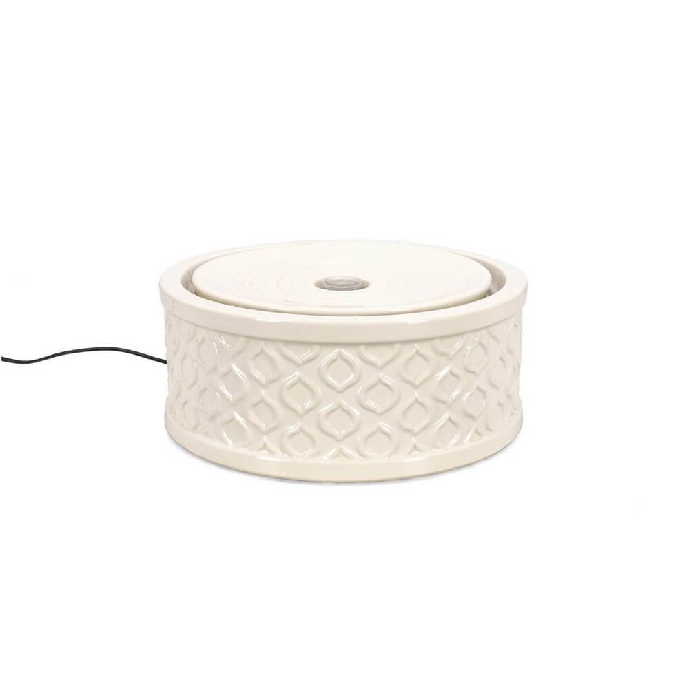 Fontana da giardino avorio D33,5x13,5H con LED - ELARIS