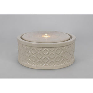 Fontana da giardino avorio D33,5x13,5H con LED - ELARIS