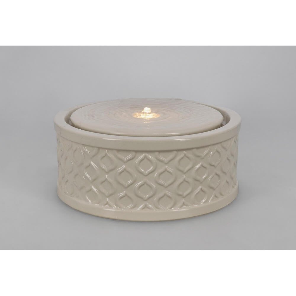 Fontana da Giardino Ceramica Avorio Moderna 33,5 cm - ELARIS