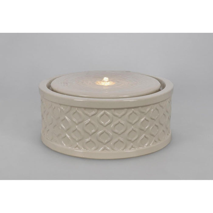 Fontana da Giardino Ceramica Avorio Moderna 33,5 cm - ELARIS