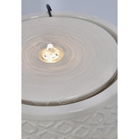 Fontana da giardino avorio D33,5x13,5H con LED - ELARIS