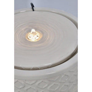 Fontana da Giardino Ceramica Avorio Moderna 33,5 cm - ELARIS