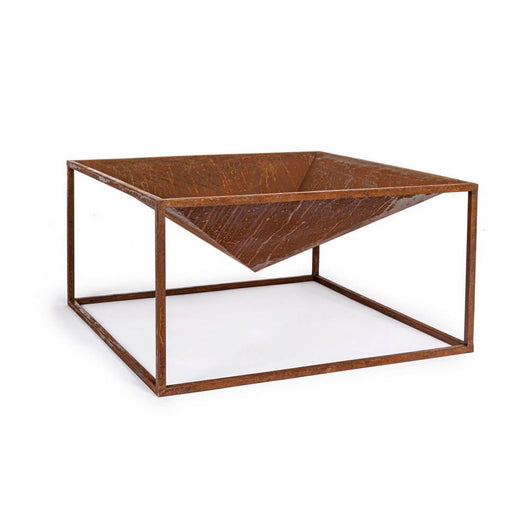 Braciere quadrato ruggine di design 60x60 cm - OSIRA