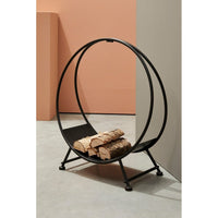 Braciere porta legna nero 70x38H - ARVEN