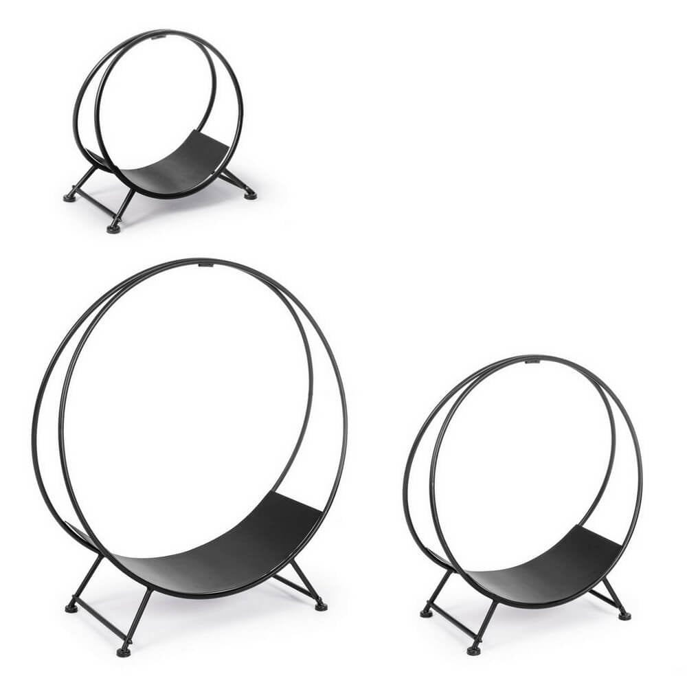 Braciere porta legna nero 70x38H - ARVEN