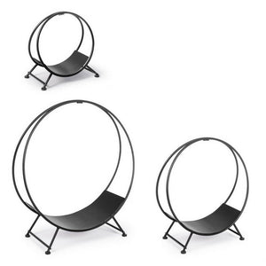 Braciere porta legna nero 70x38H - ARVEN