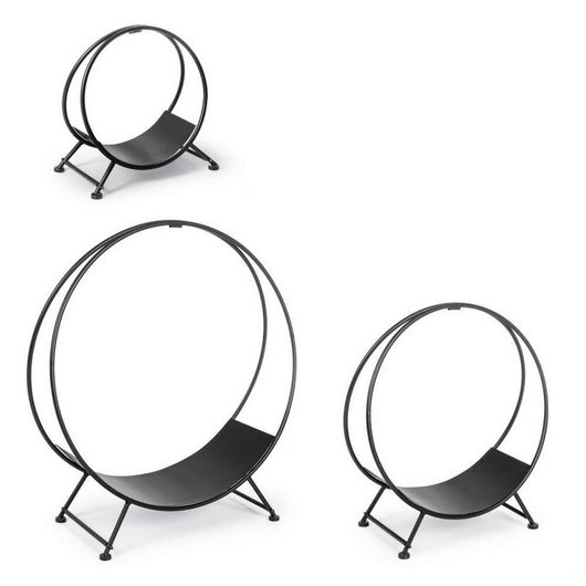 Braciere porta legna nero 70x38H - ARVEN