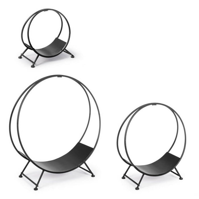 Braciere porta legna nero 70x38H - ARVEN