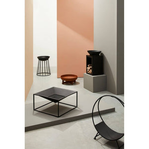 Braciere porta legna nero 70x38H - ARVEN