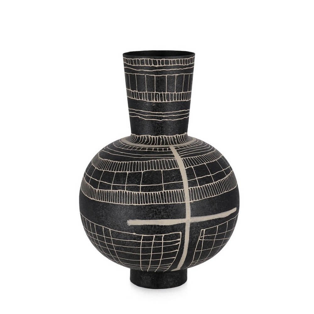 Bottiglia Decorativa Nero Stile Etnico H43 da Interno - SORAYA