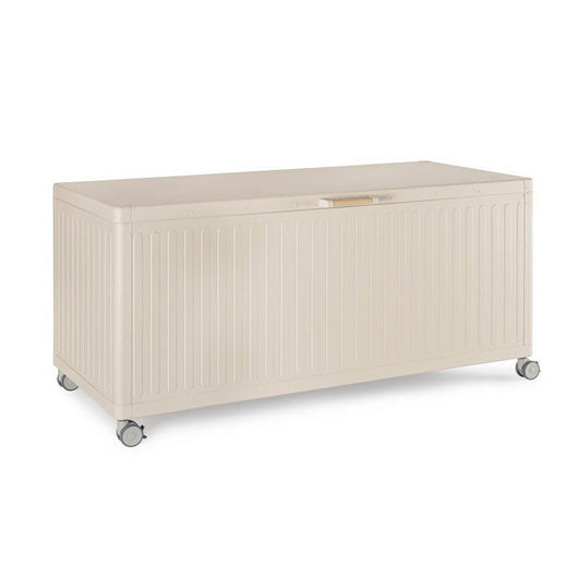 Baule Portacuscini Alluminio Bianco Moderno da Esterno - ELJAN Colore: Beige