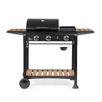 Barbecue a Gas 3 Bruciatori Acciaio Nero da Esterno - NOELIA