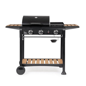 Barbecue a Gas 3 Bruciatori Acciaio Nero da Esterno - NOELIA