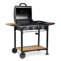 Barbecue a Gas 3 Bruciatori Acciaio Nero da Esterno - NOELIA